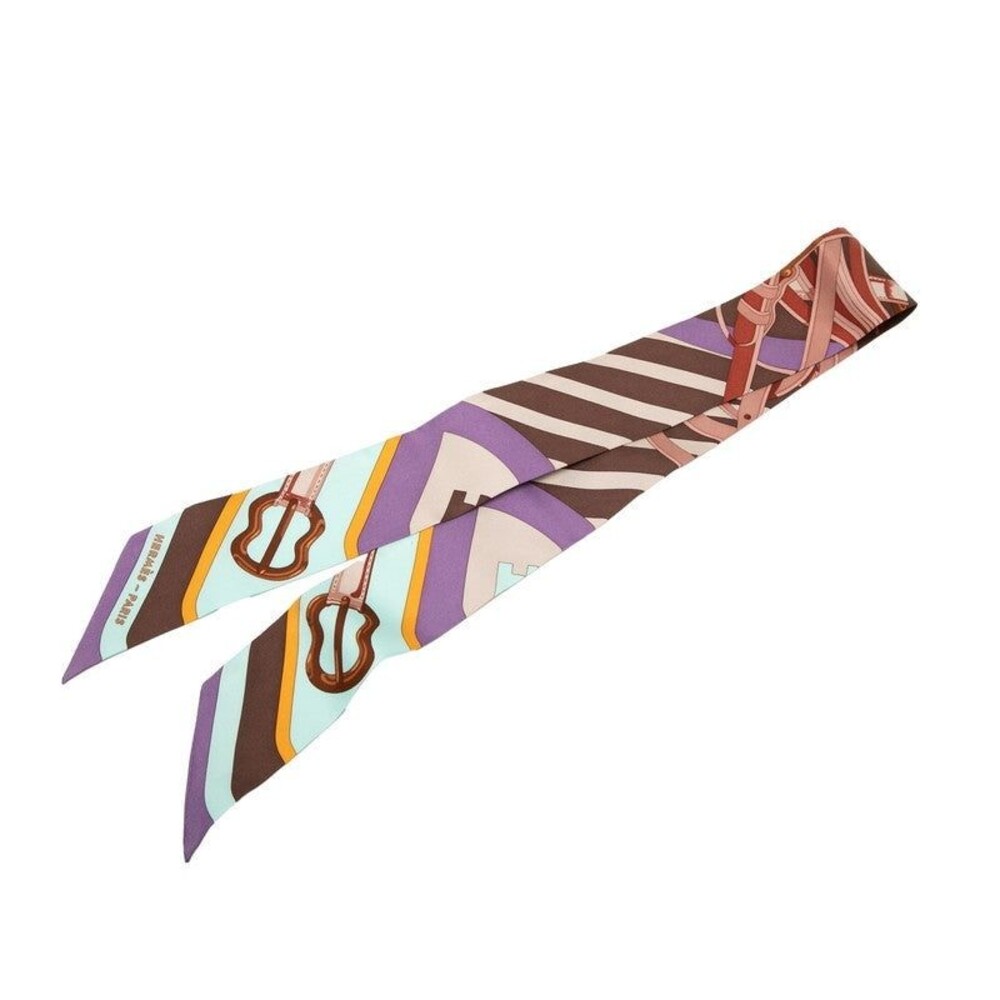Hermes Silk Twilly Coaching Scarf Multicolor